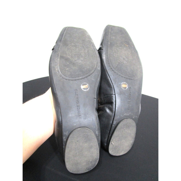 EUC! Vince Camuto Black Leather & Patent Square Cap Toe Ballet Flats Women 6.5 M - Picture 8 of 10